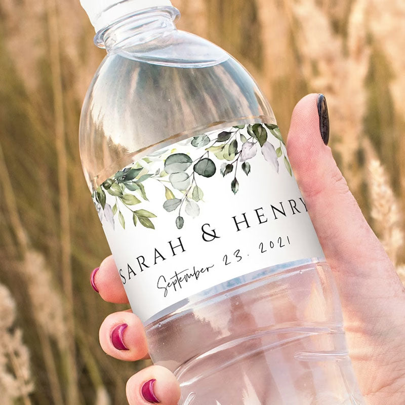 Personalized Wedding Water Bottle Labels for Engagement Bridal Shower Party