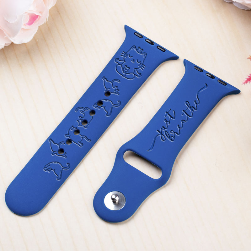 Yoga Cat Engraved Watch Band-Just Breathe