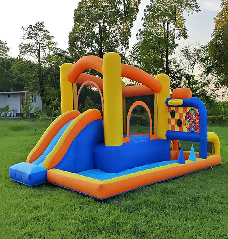 Home children inflatable castle slide indoor small jumping bed toys