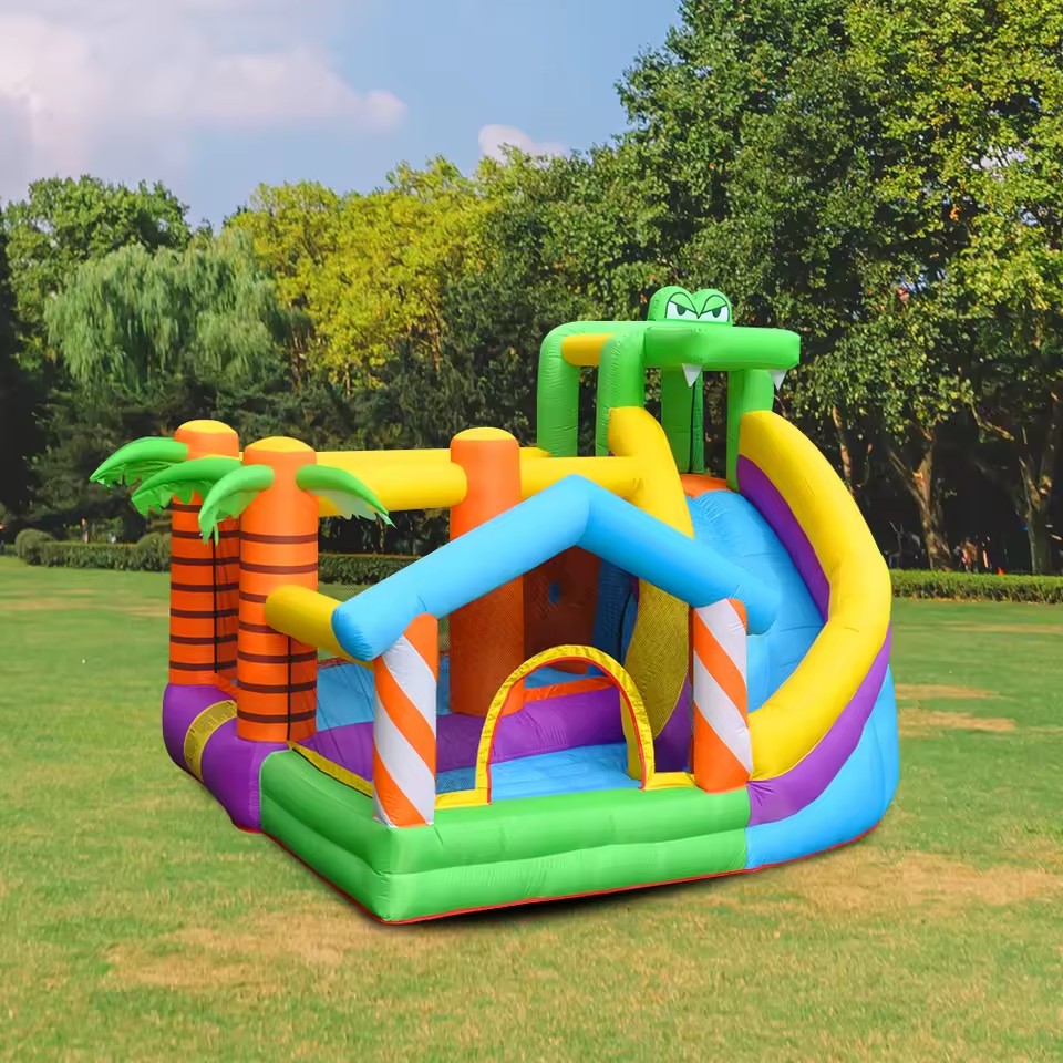 Children inflatable castle home slide outdoor small and medium trampoline indoor and outdoor crocodile trampoline combination slide