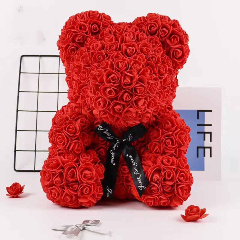 Eternal Flower Rose Bear Gift Box Valentine's Day Christmas Birthday Gift Hug Heart Bear Girl