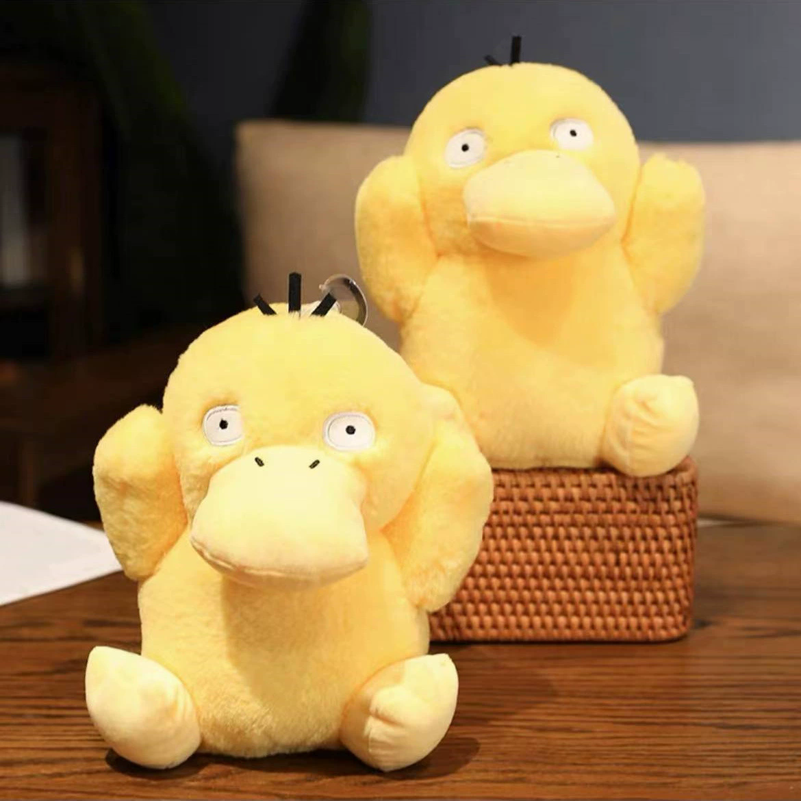 Rabbit hair Psyduck doll plush toy