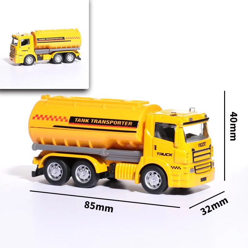 1:64 Alloy Engineering Car Model Skidding Toy Car Metal City Traffic Bus