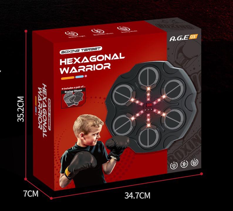 Máquina de boxeo inteligente, entrenador de objetivos de pared de música para el hogar con guantes, juegos de juguetes para niños y adultos, descompresión con Bluetooth