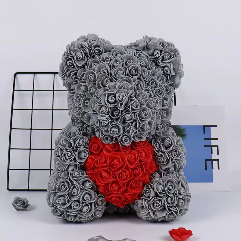 Eternal Flower Rose Bear Gift Box Valentine's Day Christmas Birthday Gift Hug Heart Bear Girl