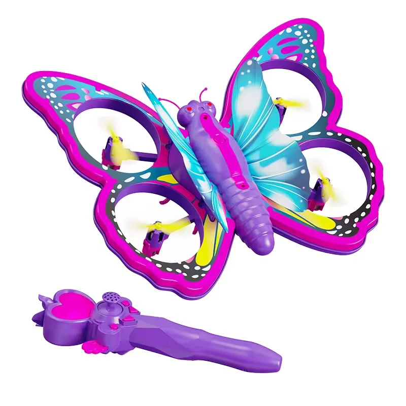 RC Quadcopter Glitter Butterfly Remote Control Drone Quadcopter Children Plane Toy Flight Model Airplane Toy Gift Kid Girl Adult