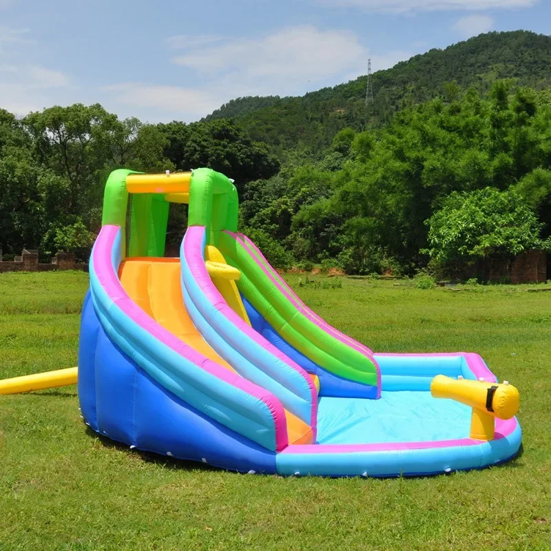 Inflatable Jumping Castle bounce house with two Slides Climbing Wall Basketball Rim Indoor/Outdoor Party Play kids toy