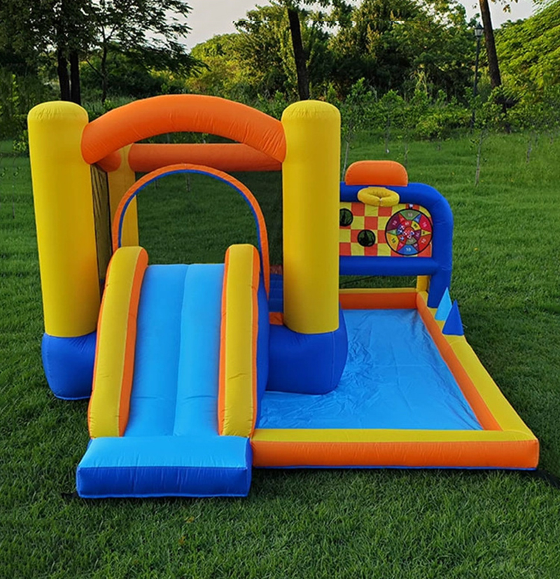 Home children inflatable castle slide indoor small jumping bed toys