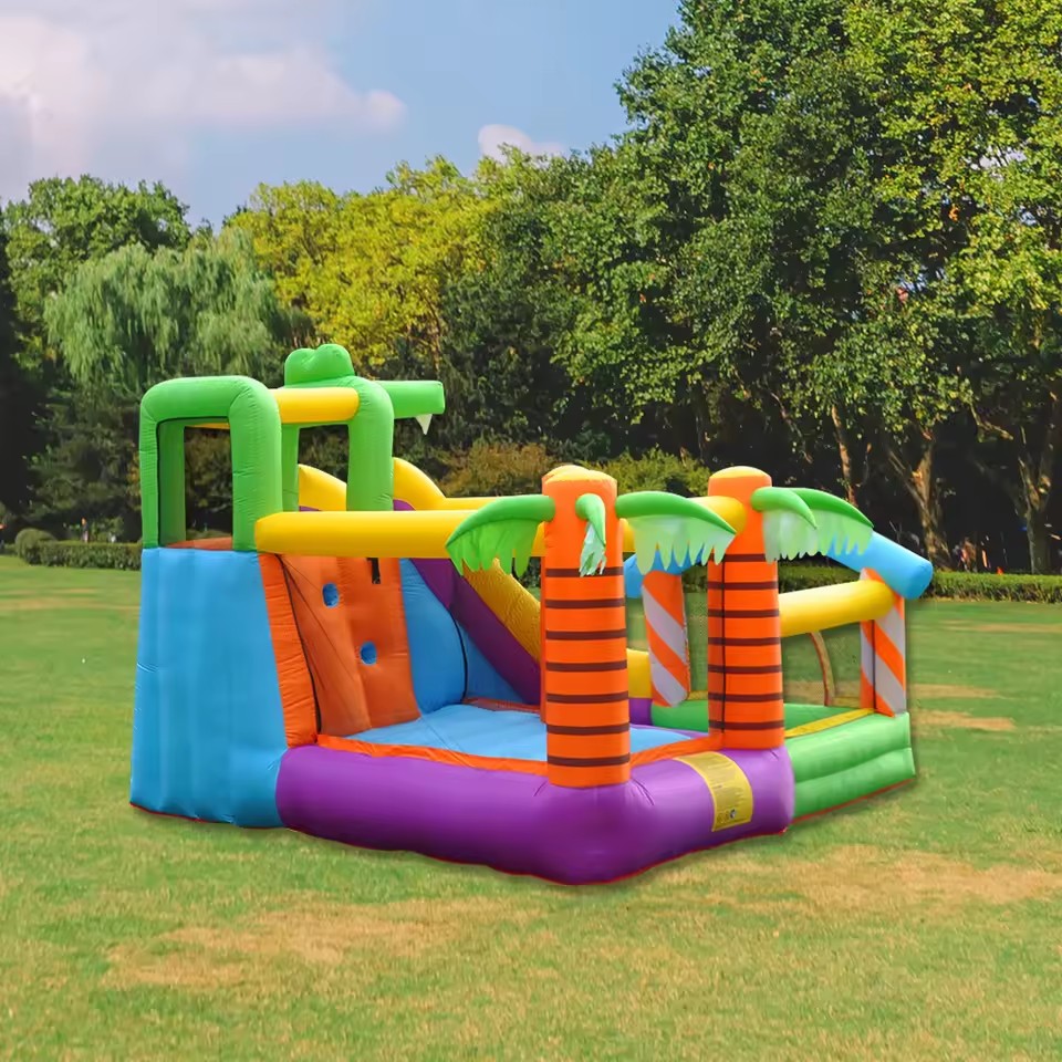 Children inflatable castle home slide outdoor small and medium trampoline indoor and outdoor crocodile trampoline combination slide