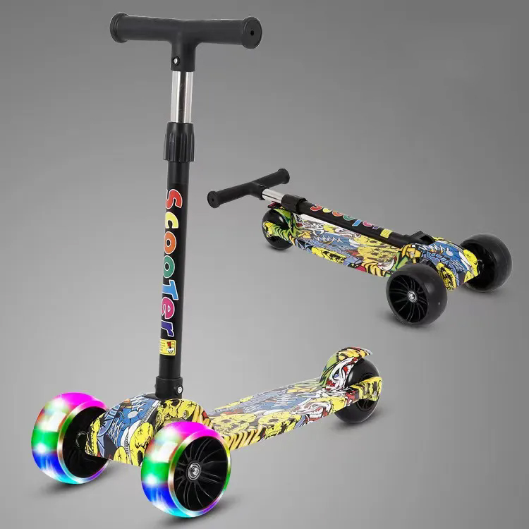 Foldable children's scooter, off-road wheels