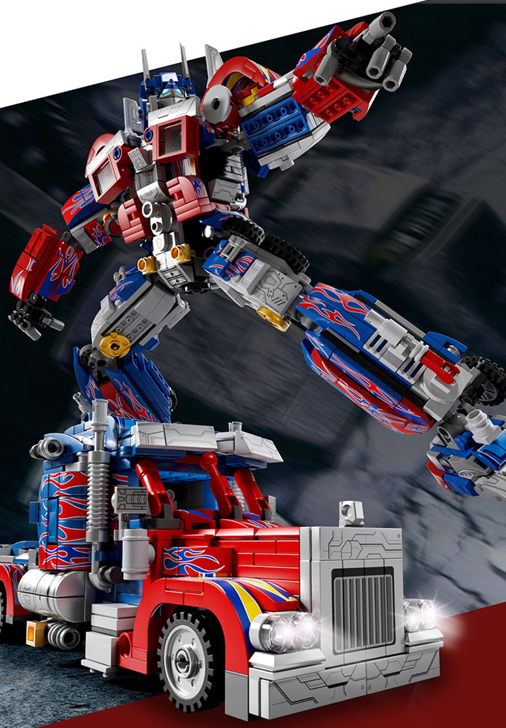 High-end version of Optimus Prime 813 particles Building block Transformers robot mecha assembly toys