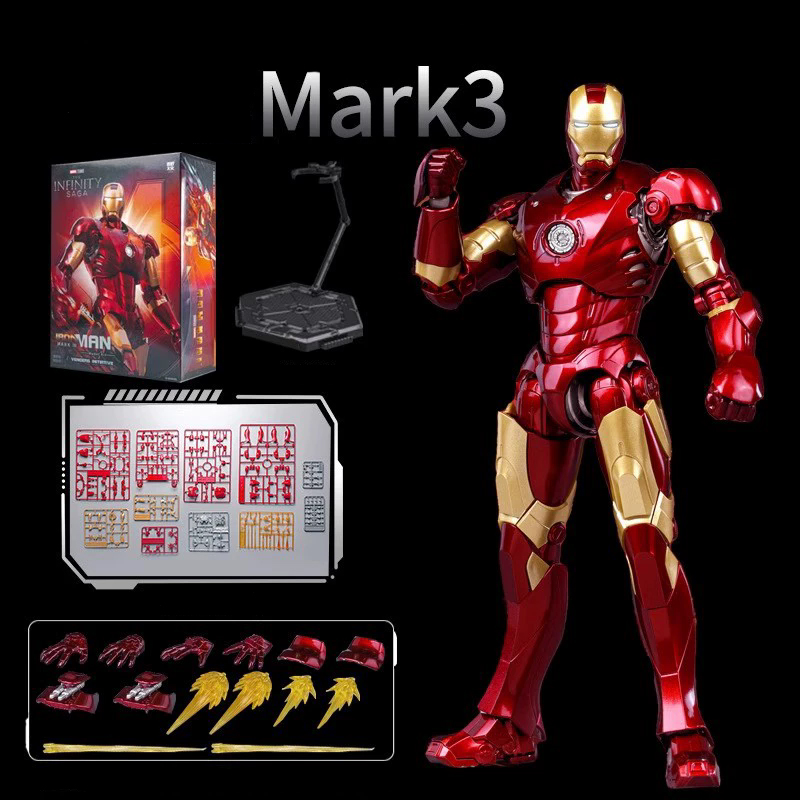 Iron Man Mark 3 Joint mobility figure toy Light-up toys figurine doll toy