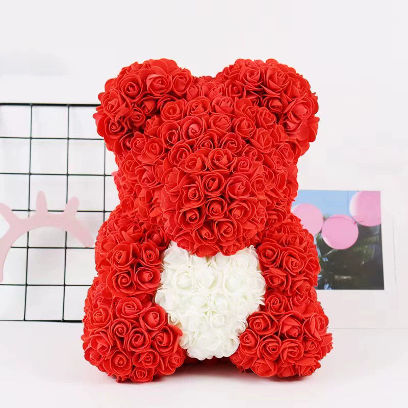 Eternal Flower Rose Bear Gift Box Valentine's Day Christmas Birthday Gift Hug Heart Bear Girl