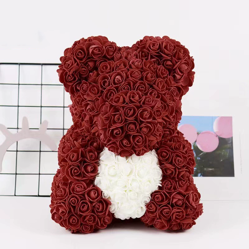 Eternal Flower Rose Bear Gift Box Valentine's Day Christmas Birthday Gift Hug Heart Bear Girl