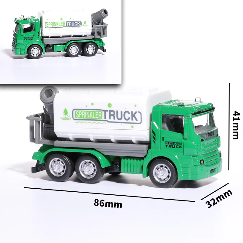 1:64 Alloy Engineering Car Model Skidding Toy Car Metal City Traffic Bus