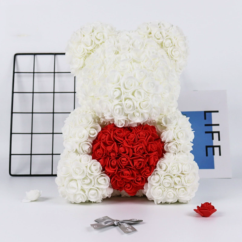 Eternal Flower Rose Bear Gift Box Valentine's Day Christmas Birthday Gift Hug Heart Bear Girl