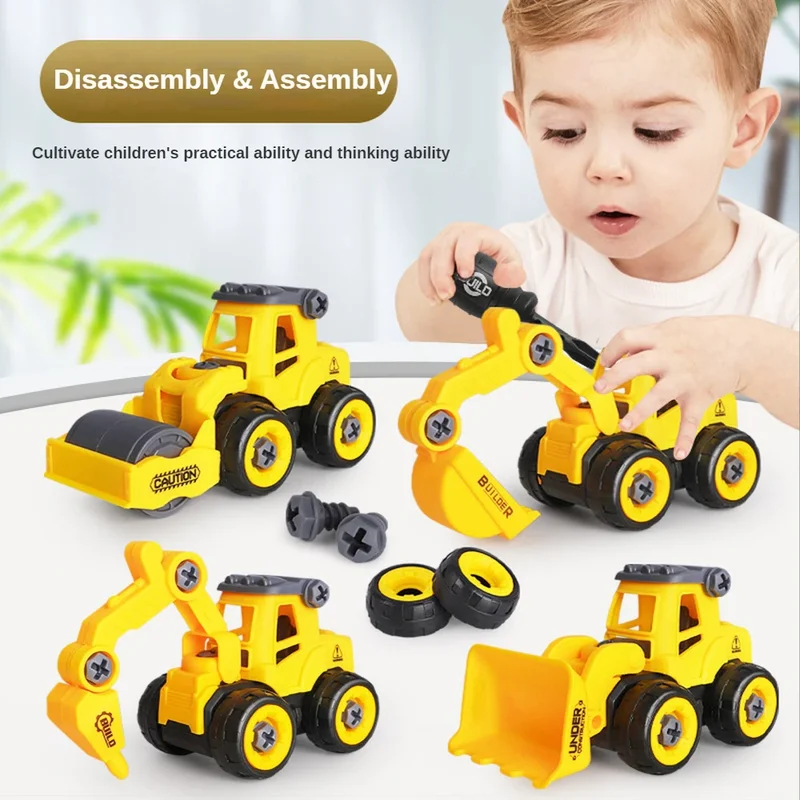 Engineering Vehicle Toy Kids Construction Excavator Tractor Bulldozer Fire Truck Models Boys Toys