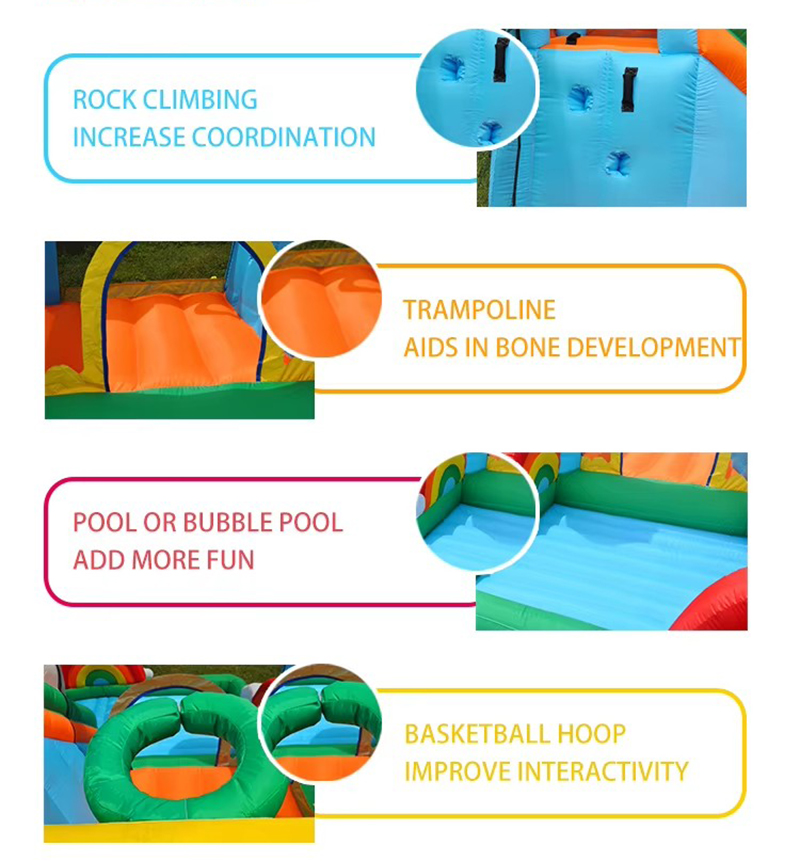 Slide children small inflatable castle home inflatable slide jumping bed inflatable trampoline children naughty castle park