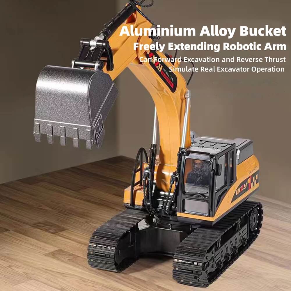 remote control excavator with metal bucket
