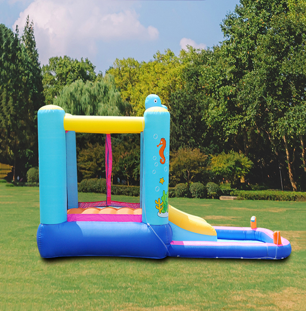 Children bubble spray seahorse trampoline home indoor and outdoor inflatable castle amusement park naughty castle play
