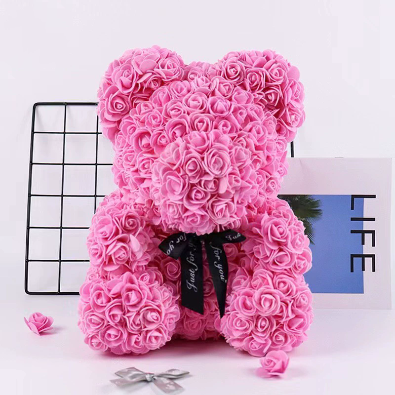 Eternal Flower Rose Bear Gift Box Valentine's Day Christmas Birthday Gift Hug Heart Bear Girl