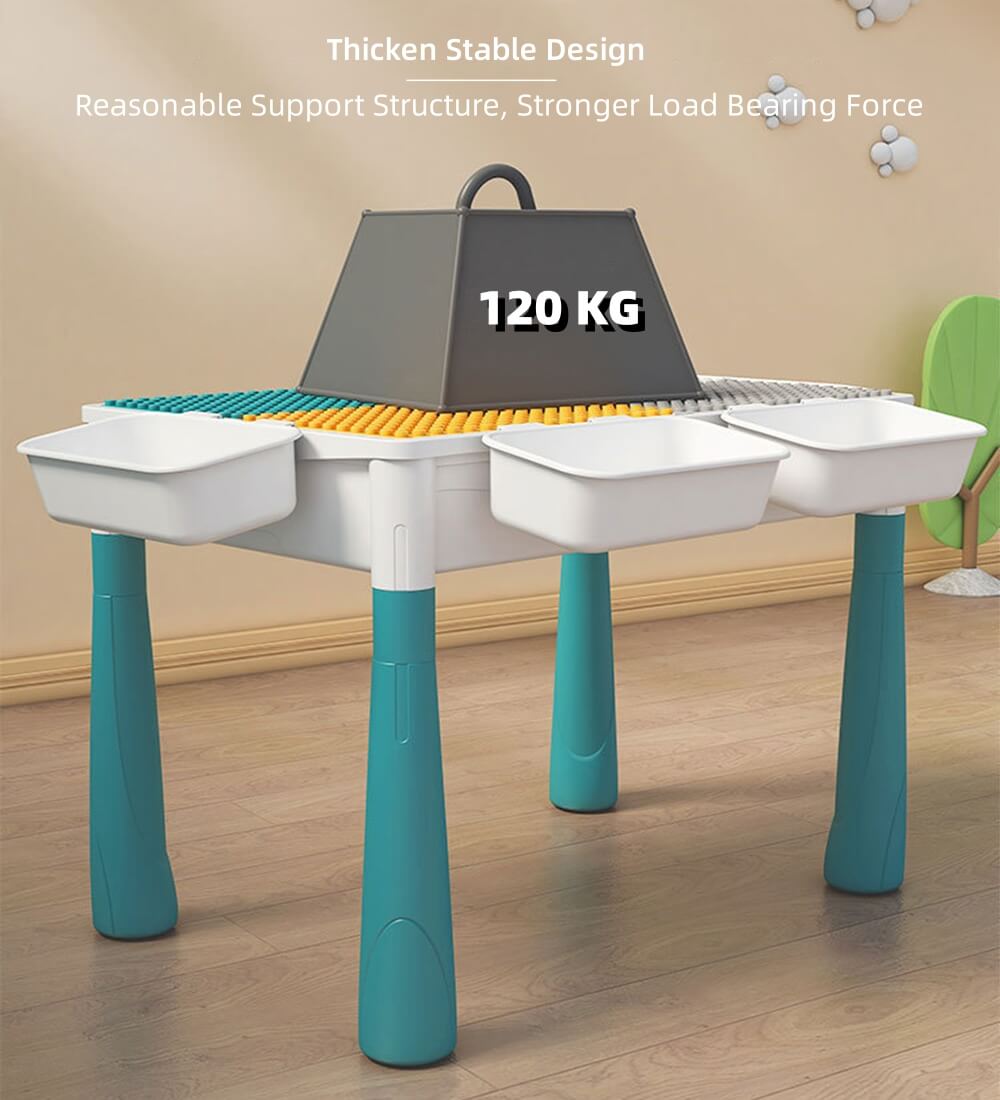 Kid Building Block Table with Chair and Storage