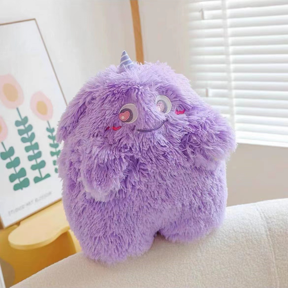 Purple Hairy Monster doll plush toy
