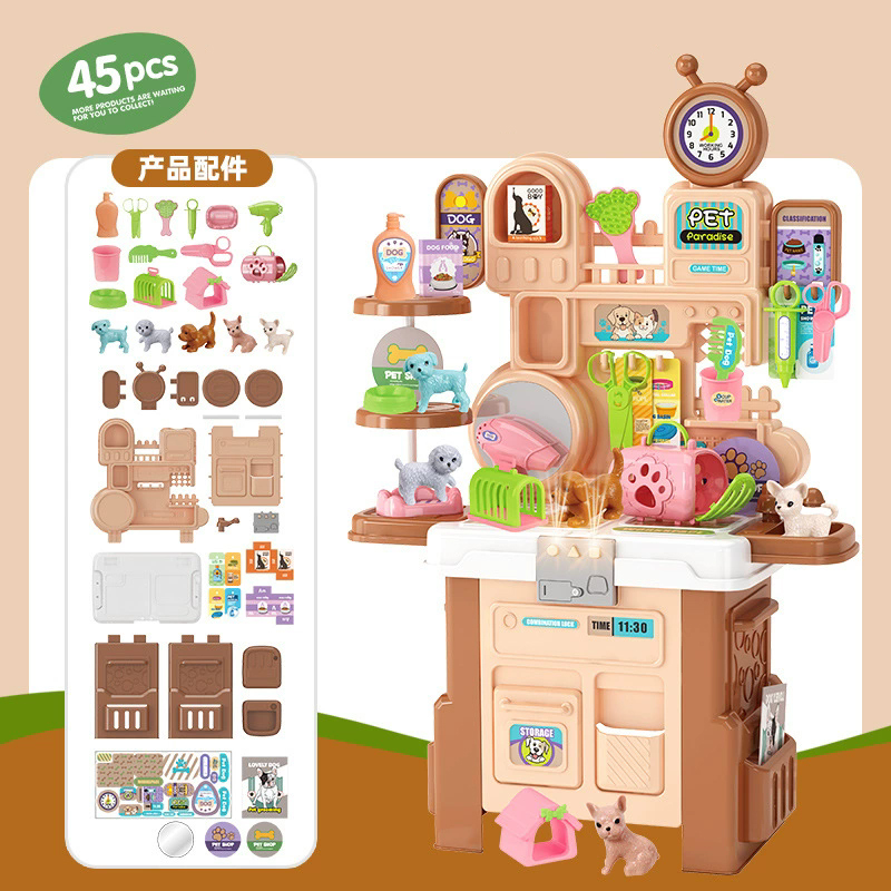 children's play house multifunctional kitchen table toy educational simulation spray cooking set for boys and girls