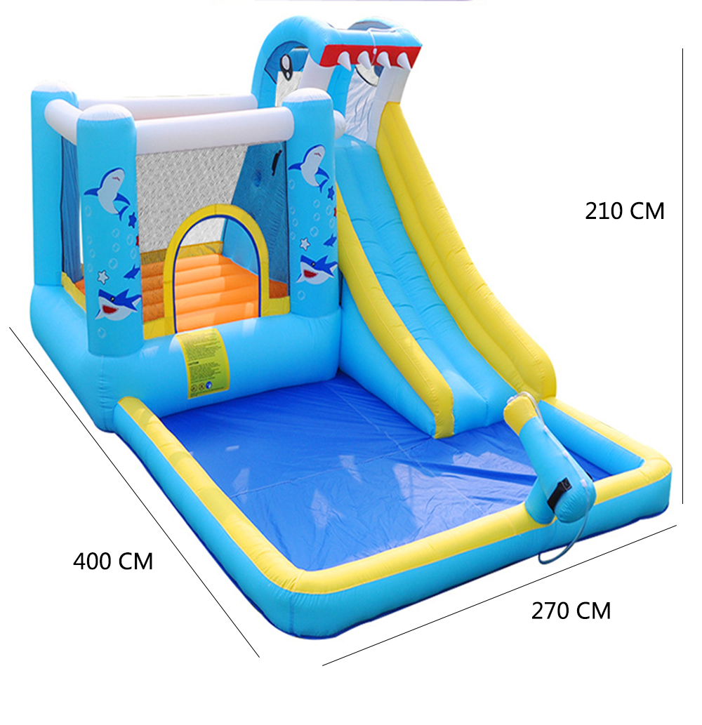 Shark Inflatable Castle Indoor Small Inflatable Slide Household Trampoline with Net Ball Pool Toy