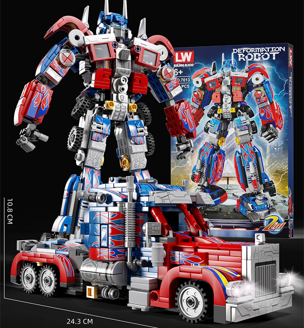 High-end version of Optimus Prime 813 particles Building block Transformers robot mecha assembly toys