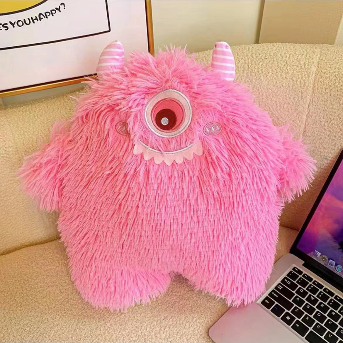Pink Hairy Monster doll plush toy