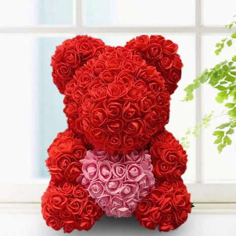 Eternal Flower Rose Bear Gift Box Valentine's Day Christmas Birthday Gift Hug Heart Bear Girl