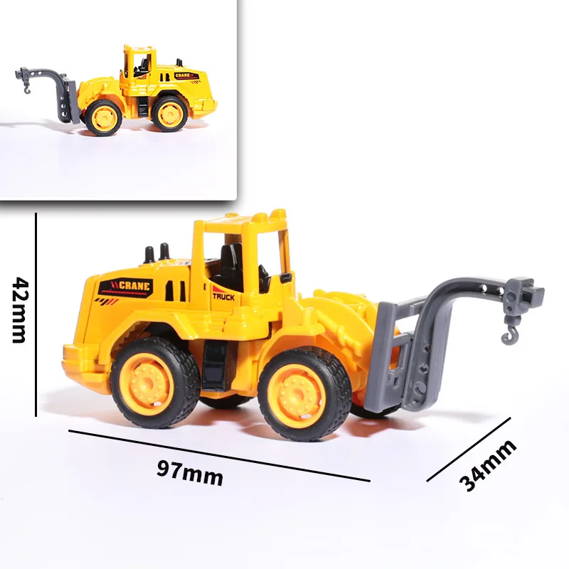 1:64 Alloy Engineering Car Model Skidding Toy Car Metal City Traffic Bus