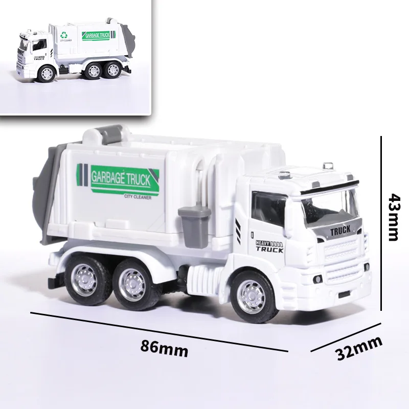 1:64 Alloy Engineering Car Model Skidding Toy Car Metal City Traffic Bus