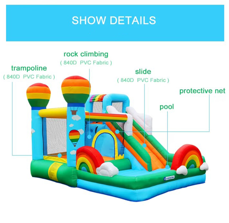 Slide children small inflatable castle home inflatable slide jumping bed inflatable trampoline children naughty castle park