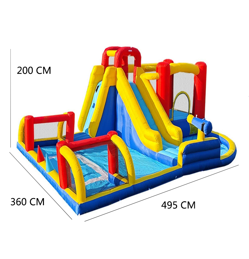 Children inflatable castle, small home trampoline, outdoor water spray slide