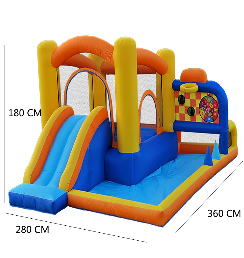 Home children inflatable castle slide indoor small jumping bed toys