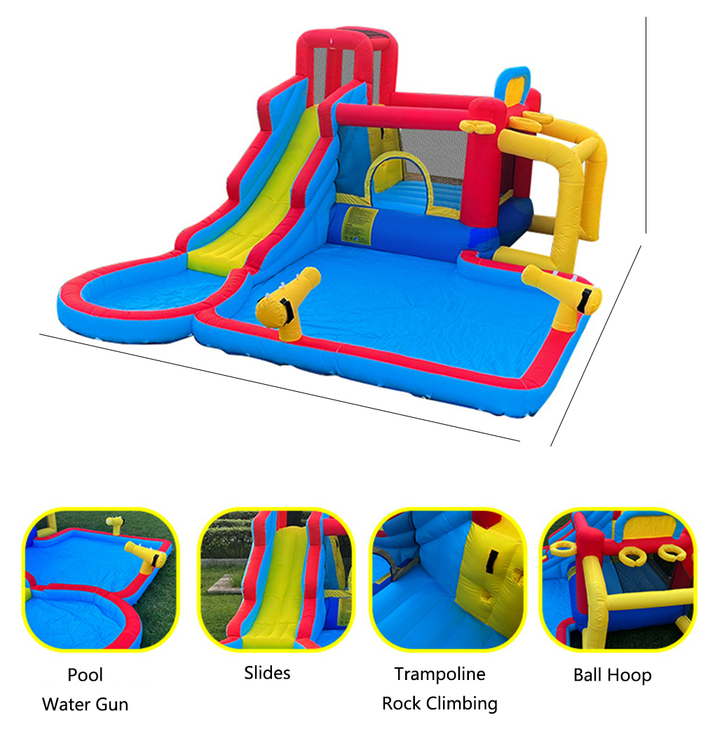 Children inflatable castle indoor trampoline bounce house outdoor medium water pool slide amusement equipment