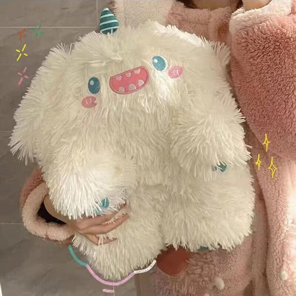 White Hairy Monster doll plush toy