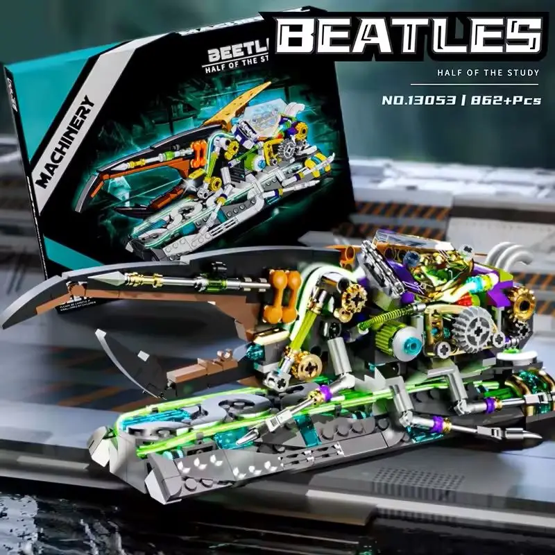 Mechanical Beetle Insect Life Set With light Building Blocks Bricks Animal World Model Assembly Toys for Kid Gifts