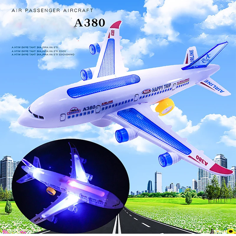 Kids Aircraft Led Lights Music Airplane Toys Plane Model Electric Toy Boys