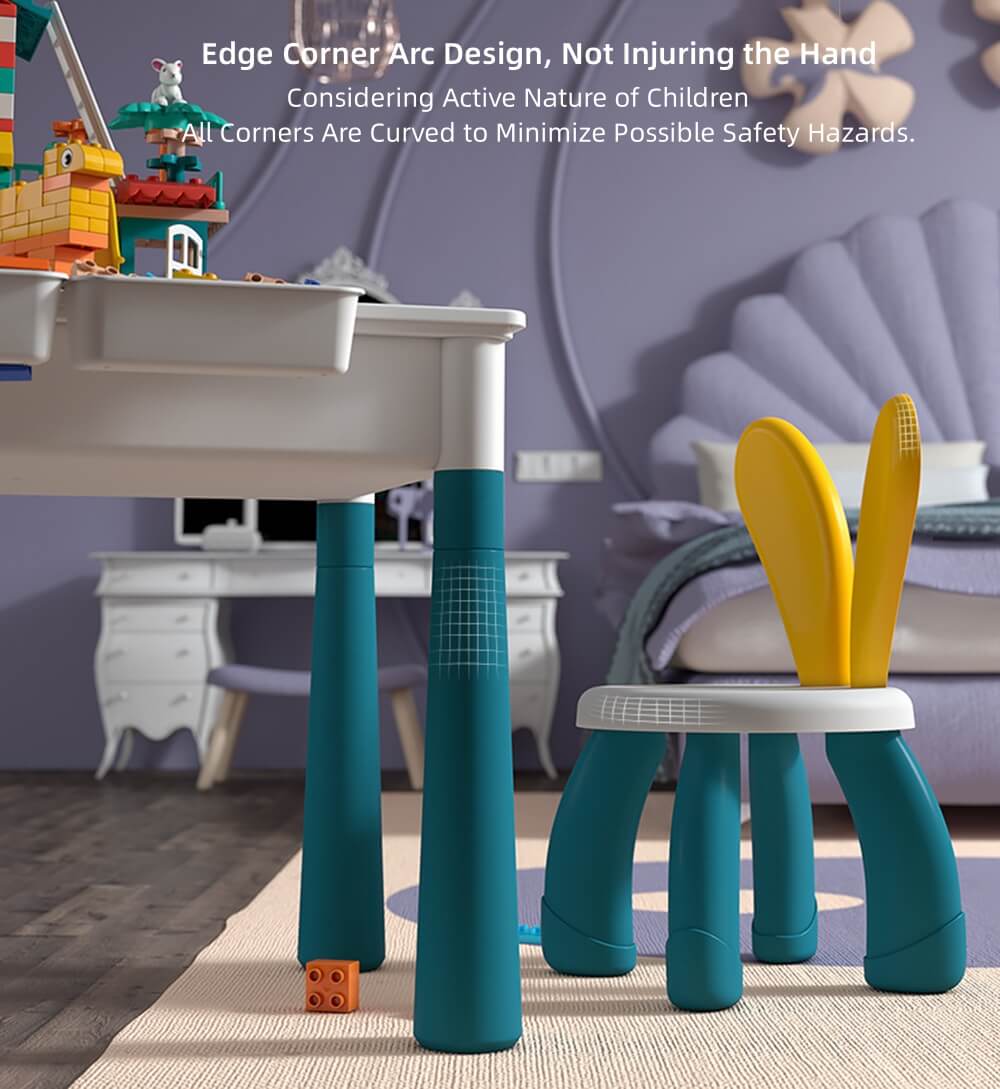 Kid Building Block Table with Chair and Storage