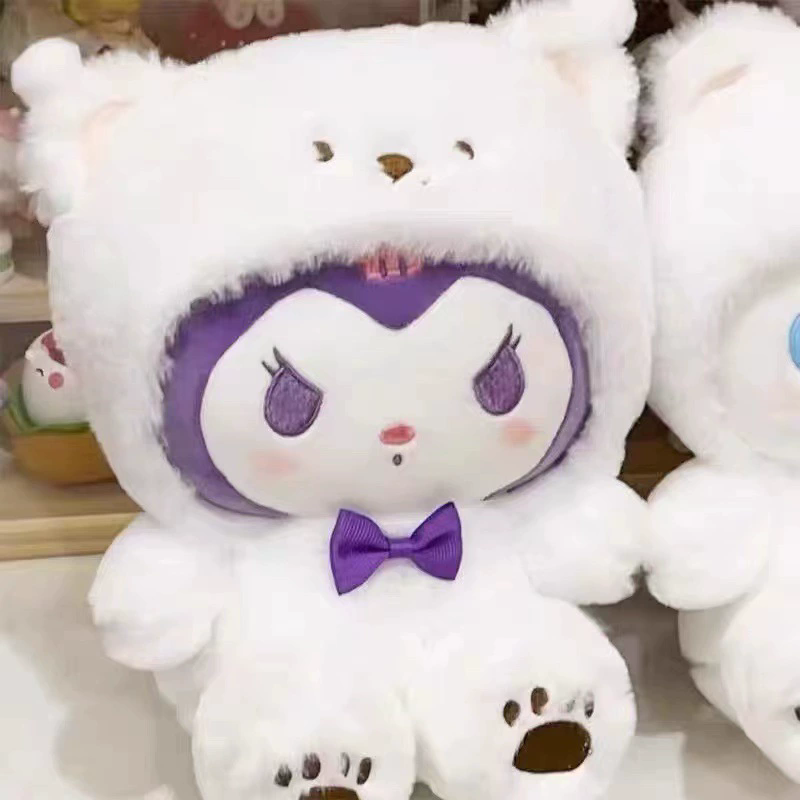 Kuromi transforms into a polar bear doll plush toy