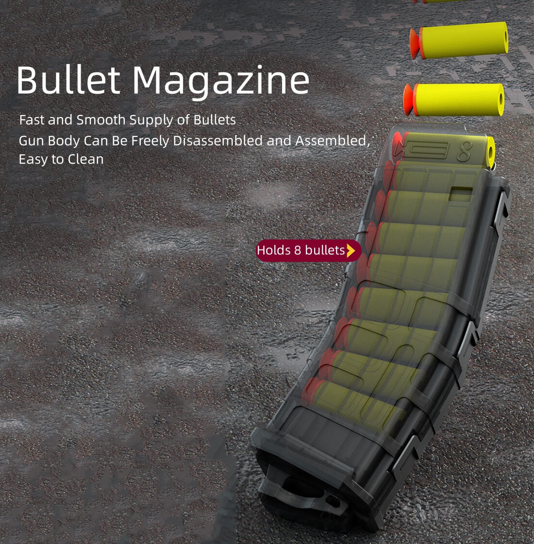 Electric Shoot Soft Bullet Toy Gun Submachine Gun with Scope