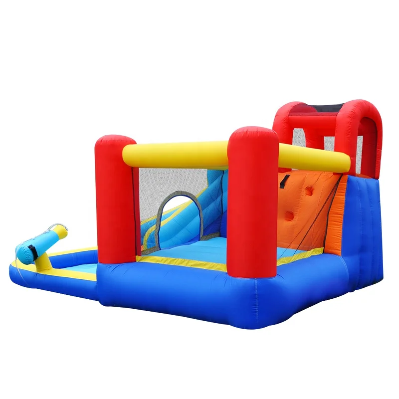Inflatable Castle Water Slide Kids Party Games Home Toy Bounce House Jumping Bouncy Castle with Water Gun Swimming Pool