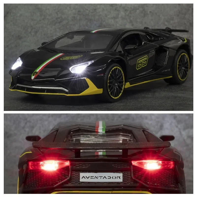 1:32 Lamborghinis LP780 Diecasts Toy Vehicles Car Model Alloy Boys Toy Car Simulation Sound Light Collectibles Kids Toy
