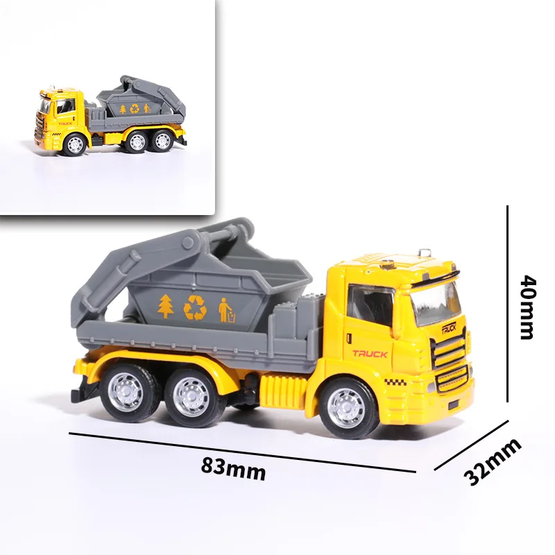 1:64 Alloy Engineering Car Model Skidding Toy Car Metal City Traffic Bus