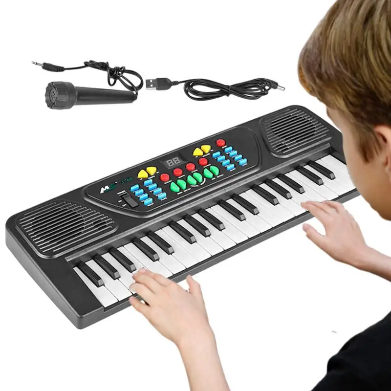 Piano Keyboard For Kids 37 Keys Digital Music Piano Keyboard With Microphone
