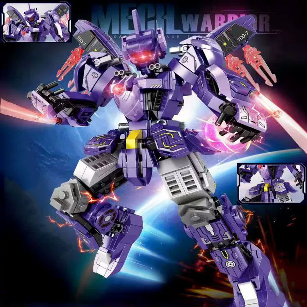 Purple Legend Mech Transforming Robot Building Block Toy Mecha Warrior Building Blocks Toy