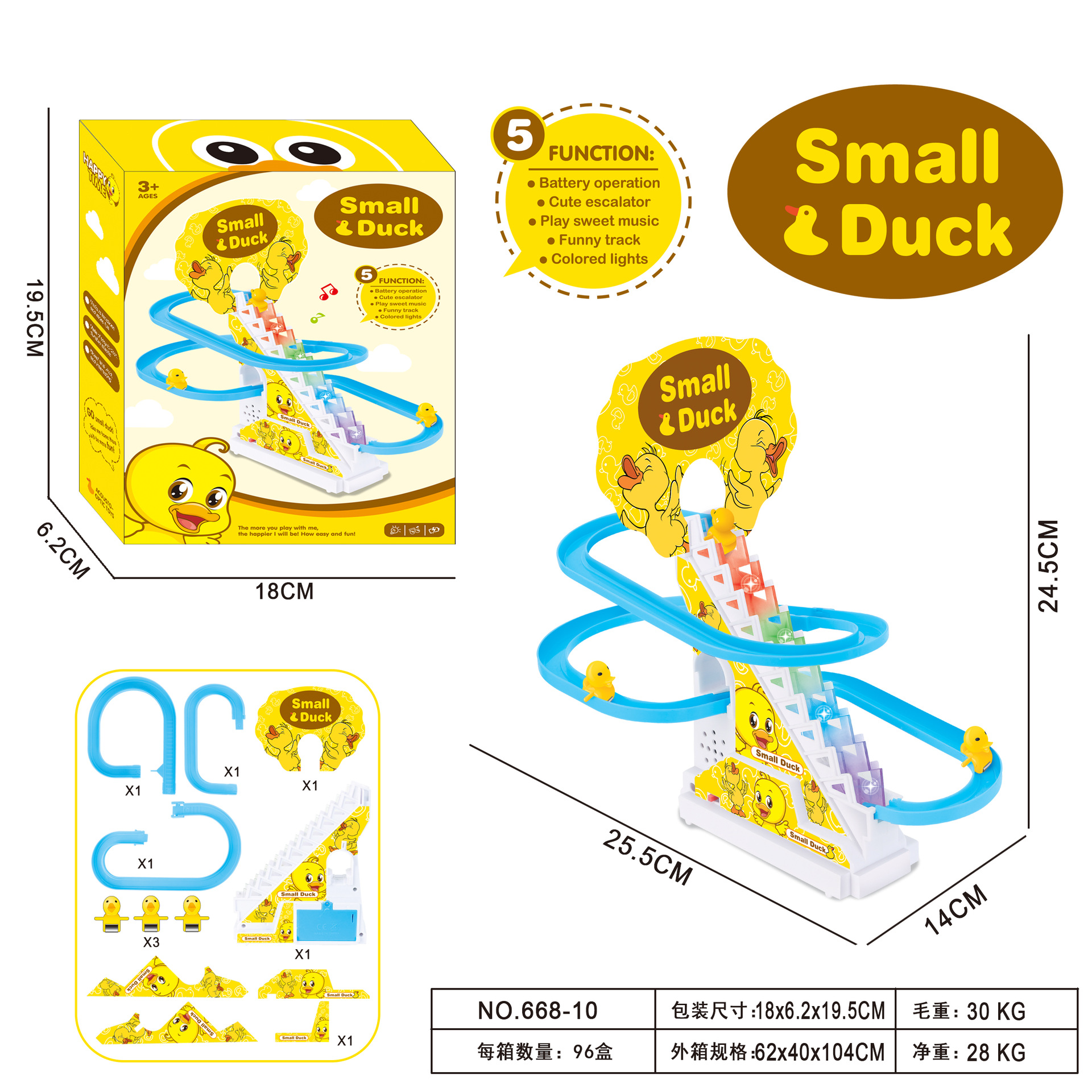Little duck climbing stairs track car toy little duck electric toy children's educational toy